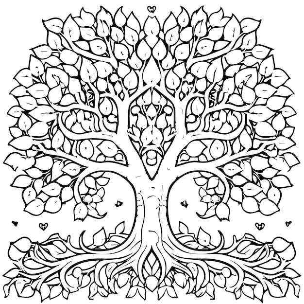 coloring page for trees