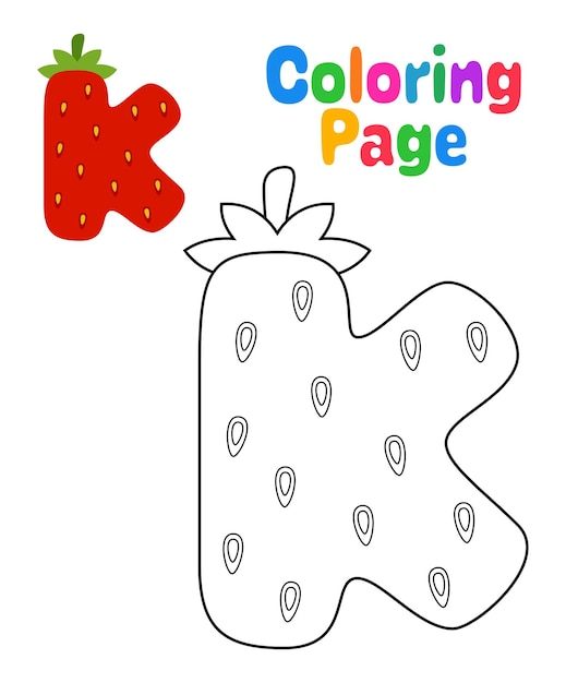 Coloring page with Alphabet K for kids