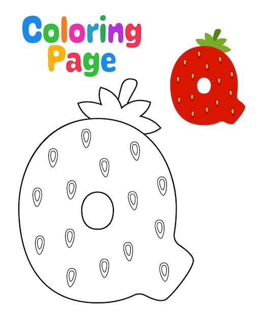 Coloring page with Alphabet Q for kids