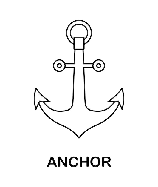 Coloring page with Anchor for kids