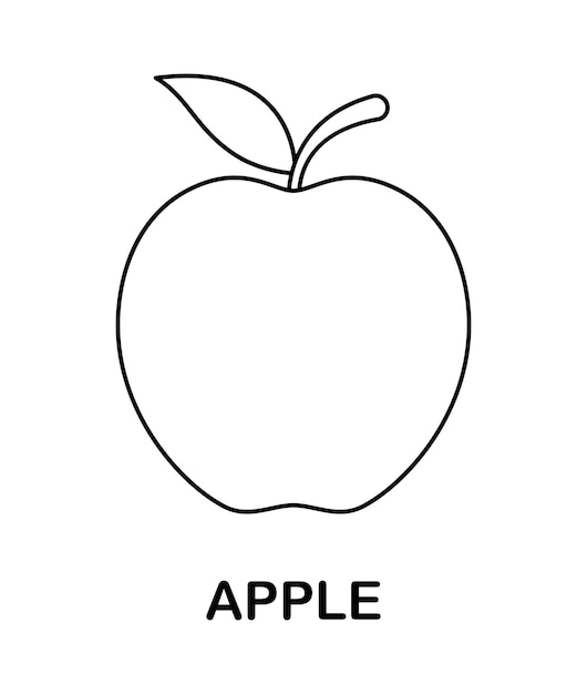 Coloring page with Apple for kids