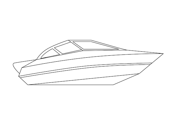 Coloring page with boat for kids Cool ship cartoon vector illustration