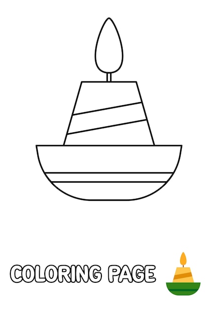 Coloring page with Candle for kids