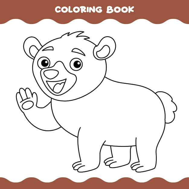 Coloring Page With Cartoon Bear