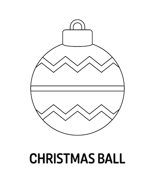 Coloring page with Christmas Ball for kids