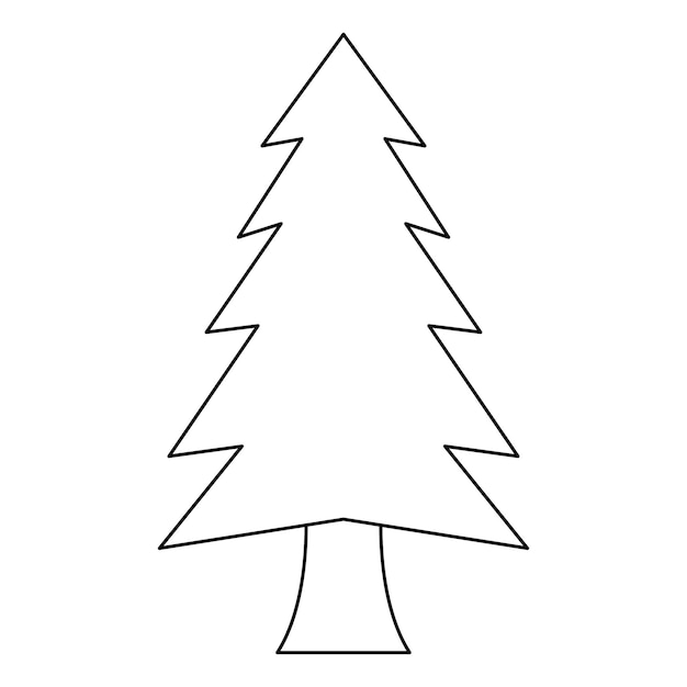 Coloring page with Christmas Tree for kids