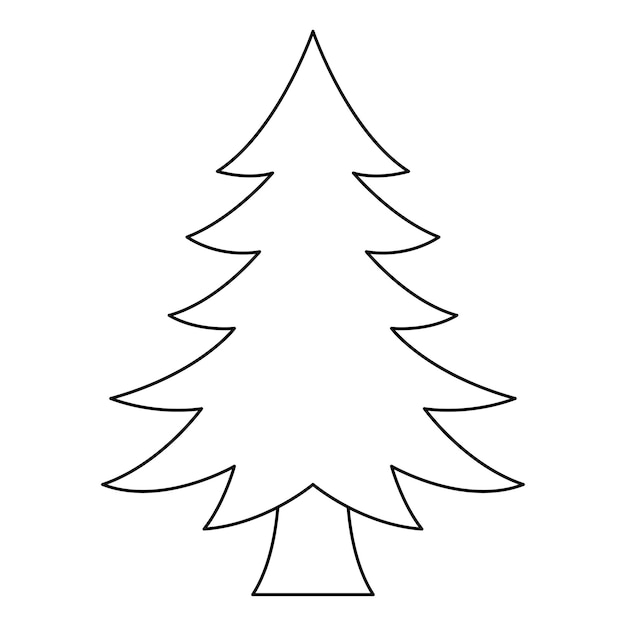 Coloring page with Christmas Tree for kids