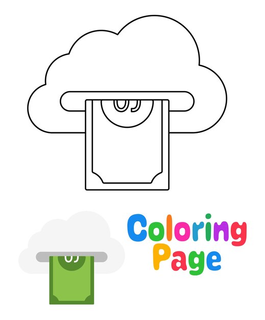 Coloring page with Cloud Money for kids