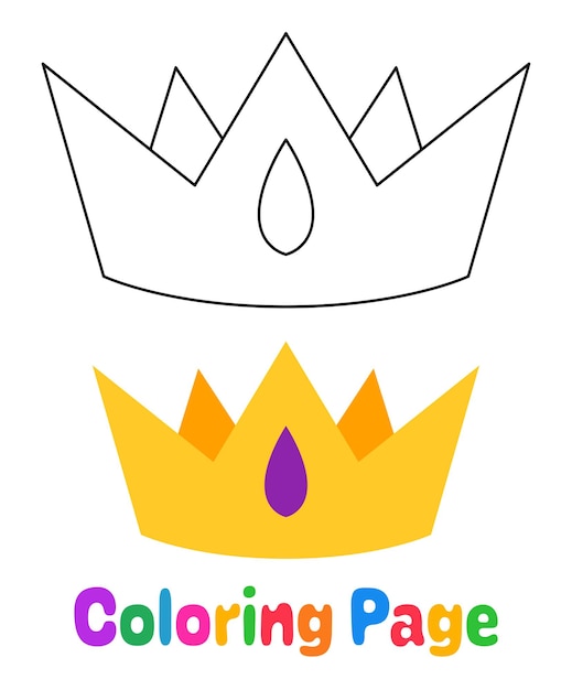 Coloring page with Crown for kids