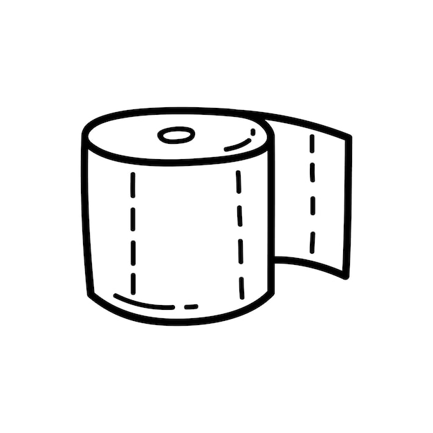 Coloring page with doodle toilet paper