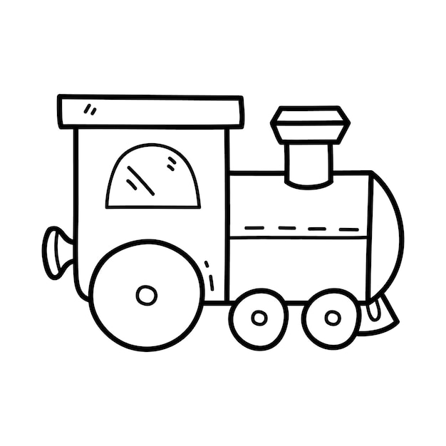 Coloring page with doodle train