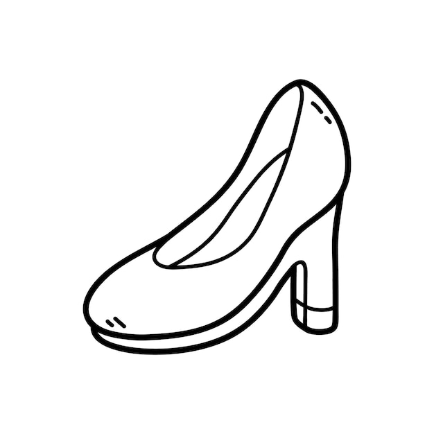 Coloring page with doodle woman shoes