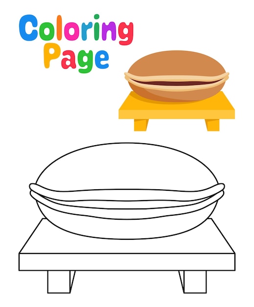 Coloring page with Dorayaki for kids