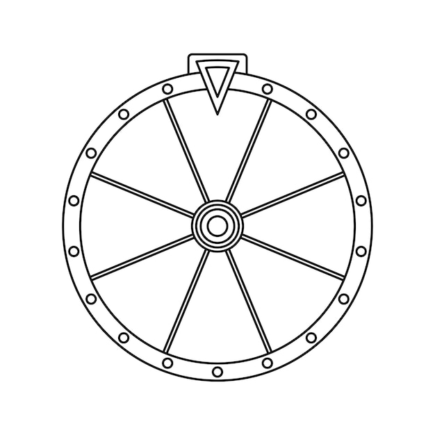 Coloring page with Fortune Wheel for kids