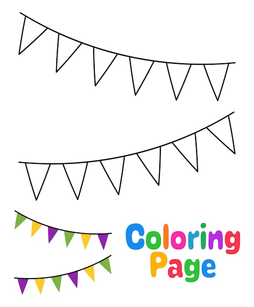 Coloring page with Garland for kids