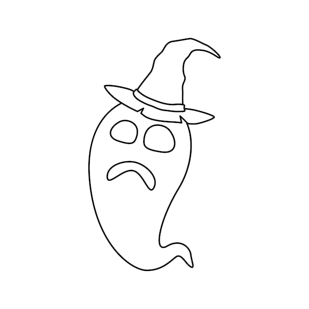 Coloring page with Halloween Ghost