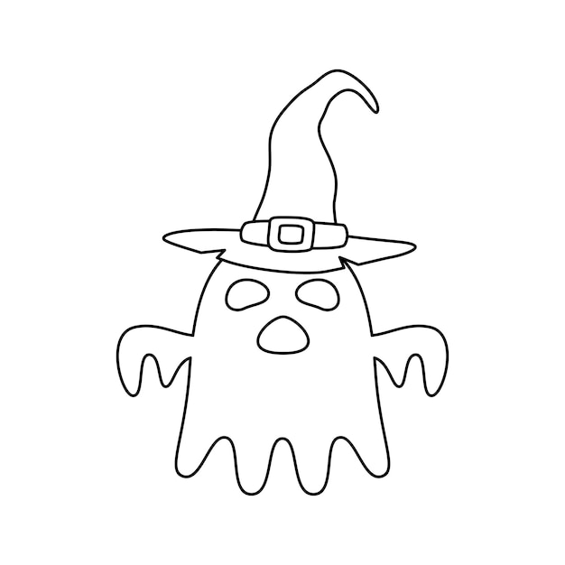 Coloring page with Halloween Ghost