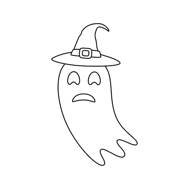 Coloring page with Halloween Ghost