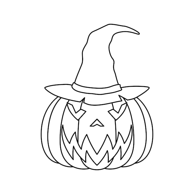 Coloring page with Halloween Pumpkin