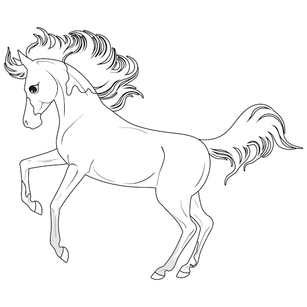 Coloring page with horse Painting for children