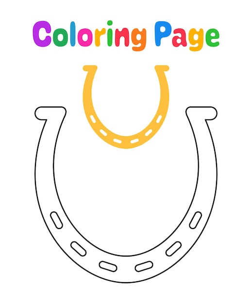 Coloring page with Horseshoe for kids