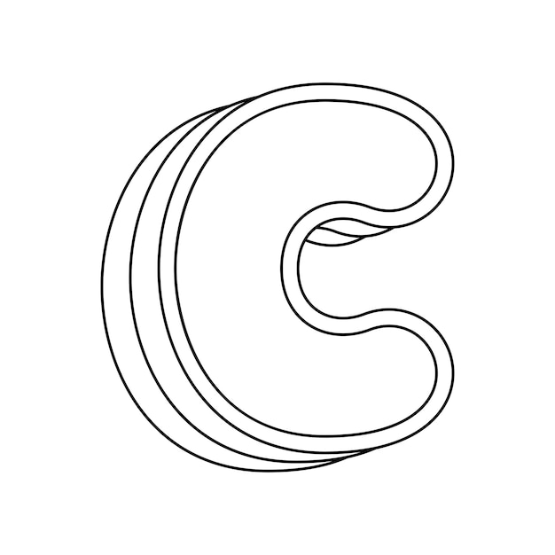 Coloring page with Letter C for kids