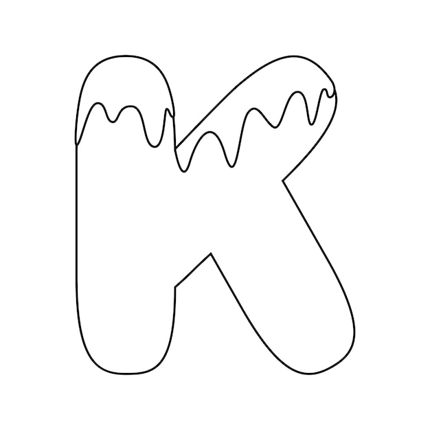 Coloring page with Letter K for kids