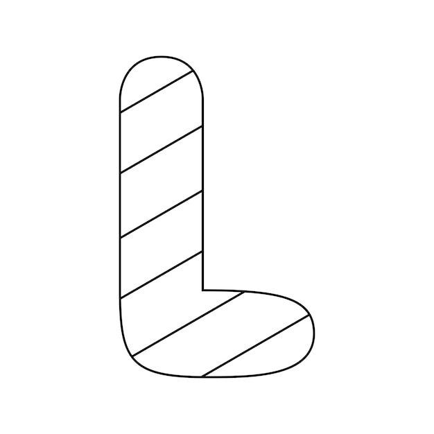 Coloring page with Letter L for kids