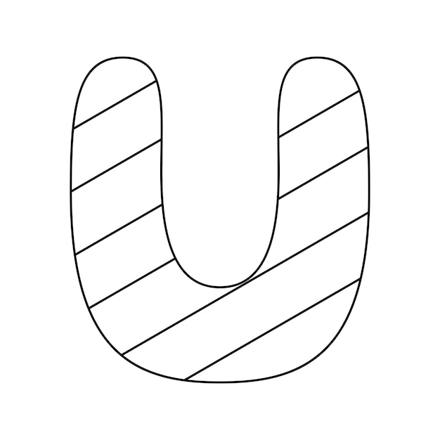 Coloring page with Letter U for kids