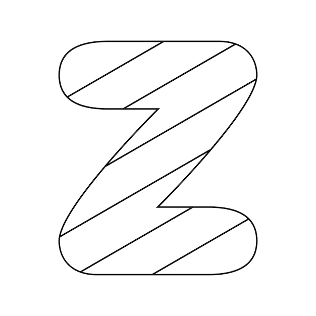 Coloring page with Letter Z for kids