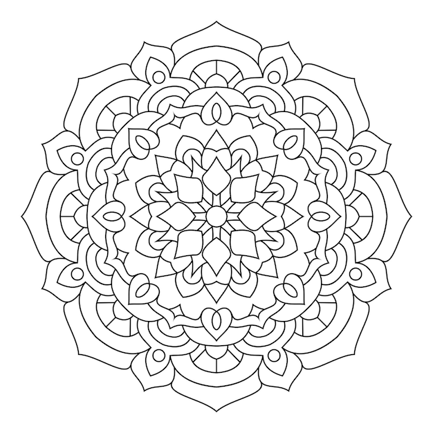 Coloring page with mandala outline. Vector decorative lace pattern design illustration