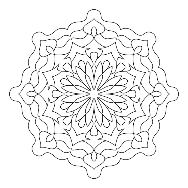 Coloring page with mandala outline. Vector decorative lace pattern design illustration