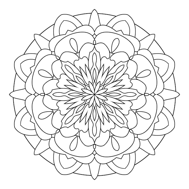 Coloring page with mandala outline. Vector decorative lace pattern design illustration