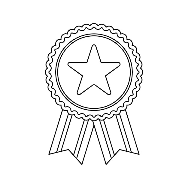 Coloring page with Medal for kids