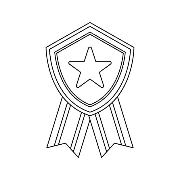 Coloring page with Medal for kids