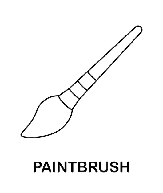 Coloring page with Paintbrush for kids