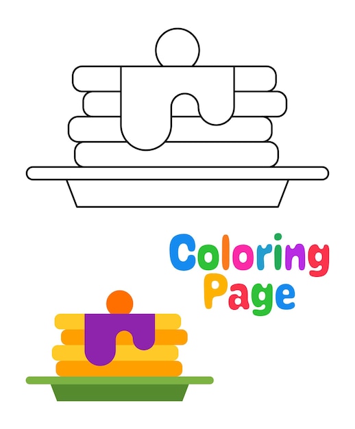 Coloring page with Pan Cake for kids