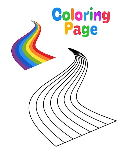 Coloring page with Rainbow for kids