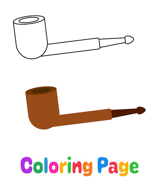 Coloring page with Smoking Pipe for kids