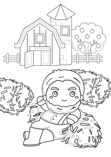 Coloring Pages for Kids A4 page Farm Life Theme