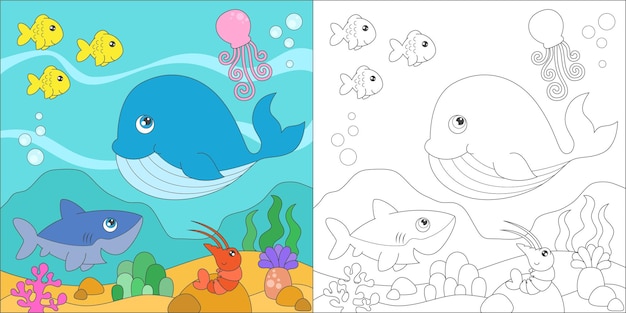 coloring sea animals