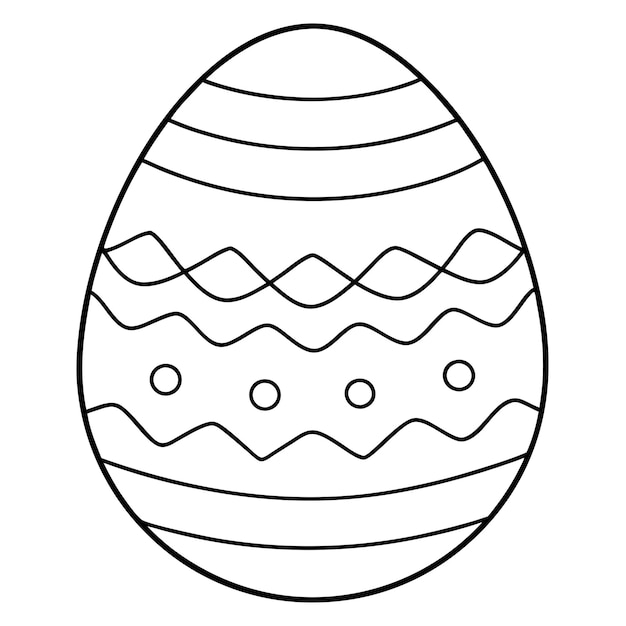 Coloring sheet of Easter eggs with a white background