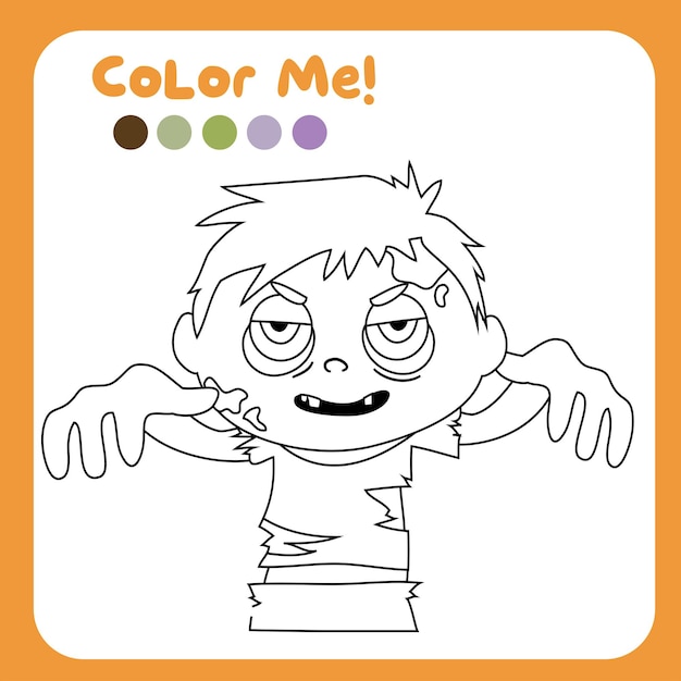 Coloring worksheet for children. Coloring Halloween worksheet page. A fun activity for kids.