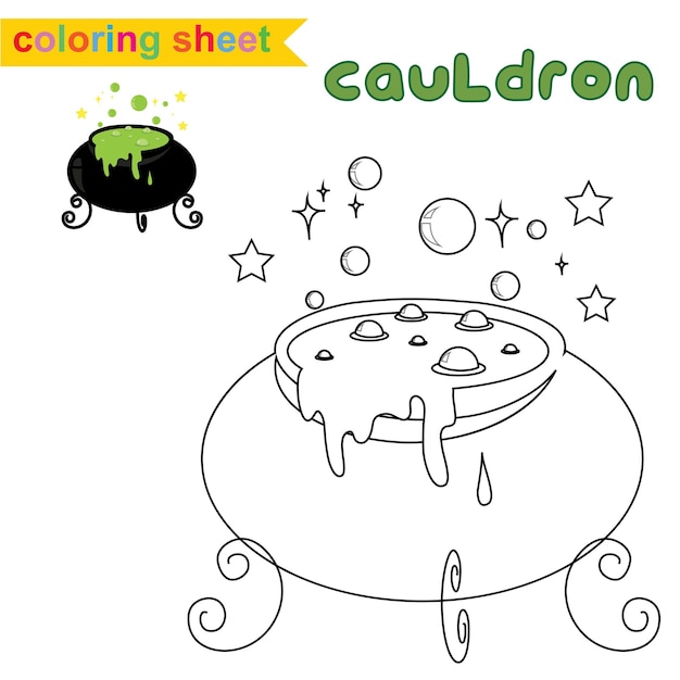 Coloring worksheet for children. Coloring Halloween worksheet page. A fun activity for kids.