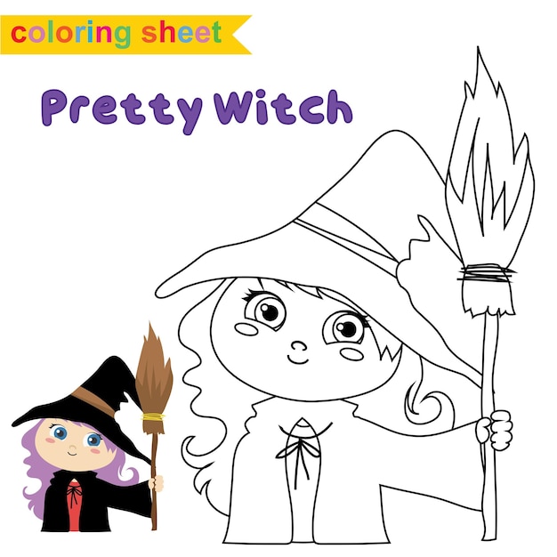 Coloring worksheet for children. Coloring Halloween worksheet page. A fun activity for kids.