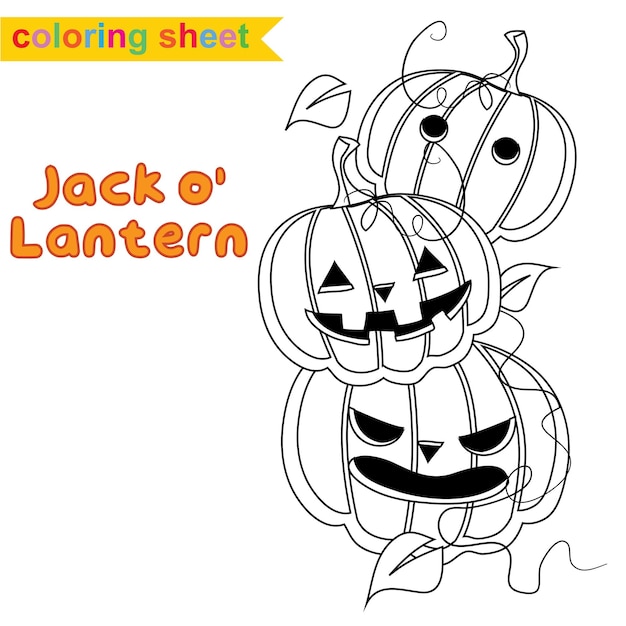 Coloring worksheet for children. Coloring Halloween worksheet page. A fun activity for kids.