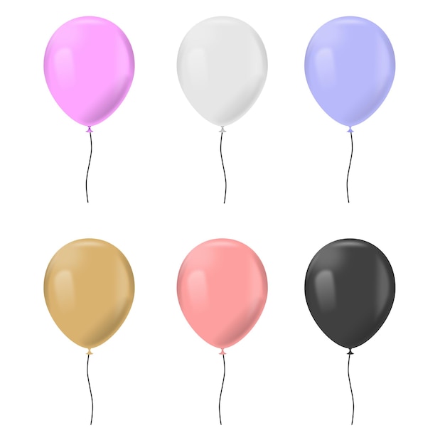 Colors balloons on white background Vector illustration