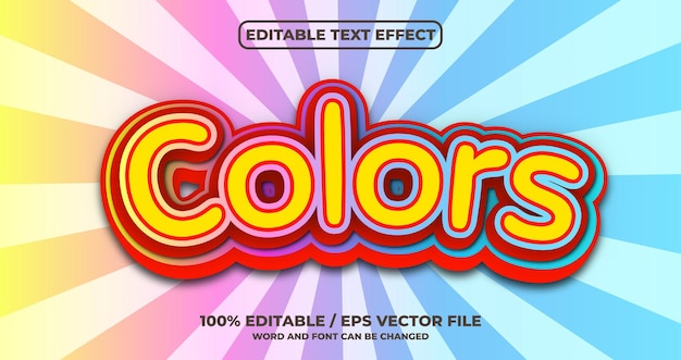 Colors editable text effect