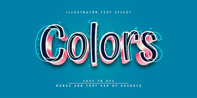 Colors illustrator editable text effect template design