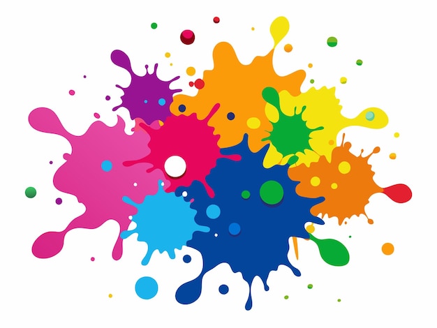 Colors splash clipart cartoon style vector illustration